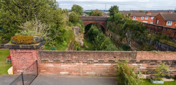 Aerial view of the Pillar of Hercules and the Wapping Cutting