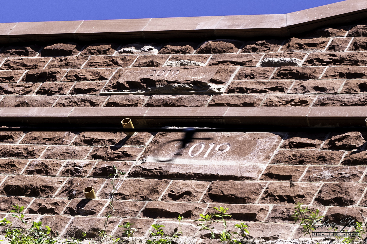 The repaired wall of the Lime Street to Edge Hill cutting, following collapse.