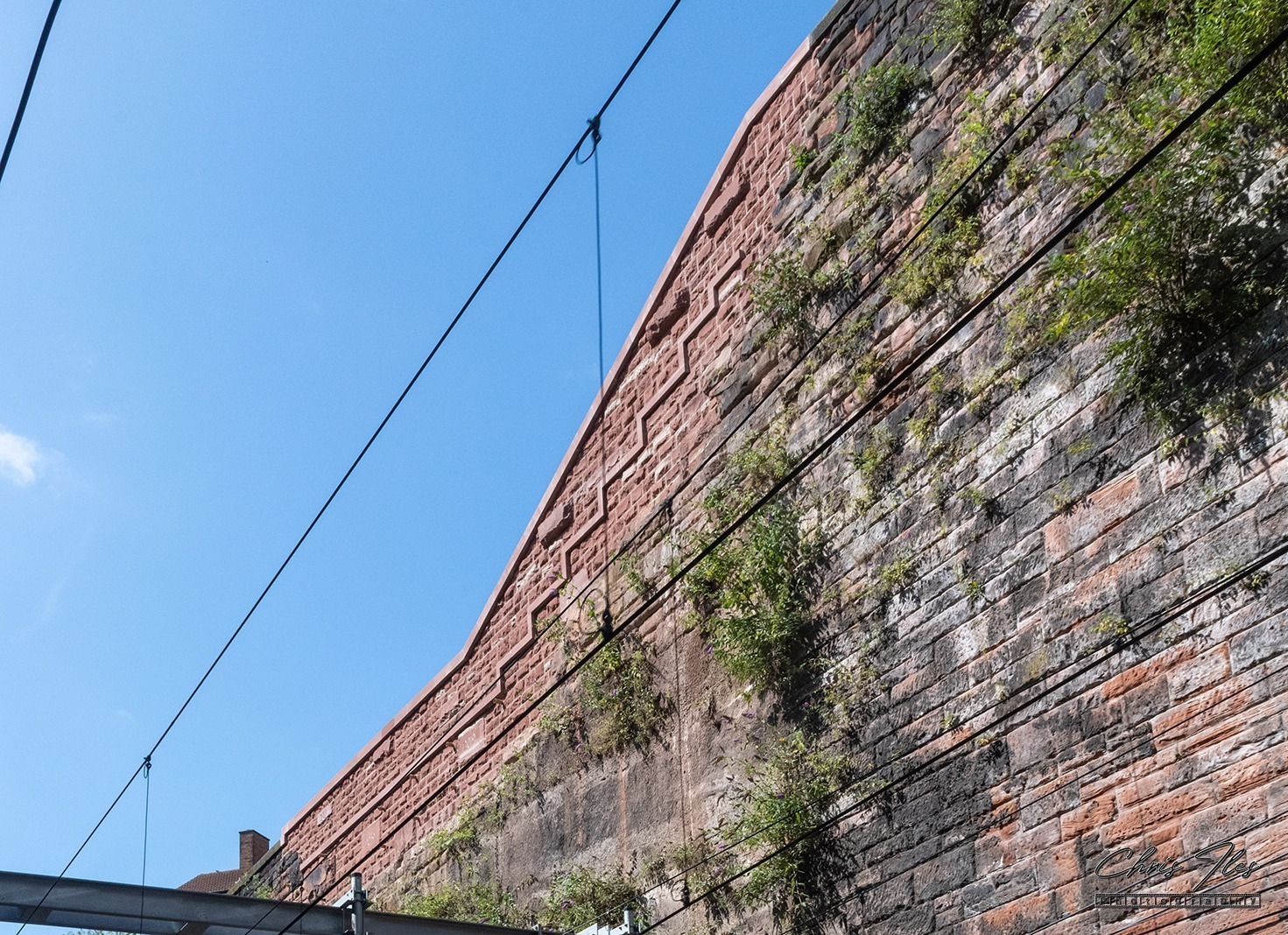The repaired wall of the Lime Street to Edge Hill cutting, following collapse.